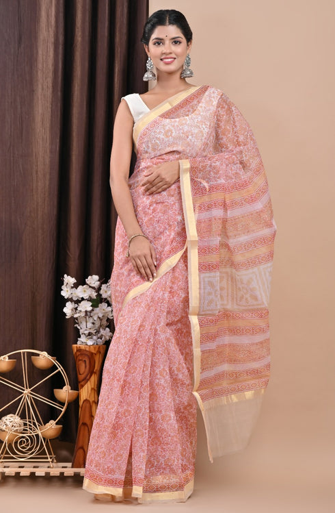 Elegant Hand Block Print Kota Dora Saree (KDS29)